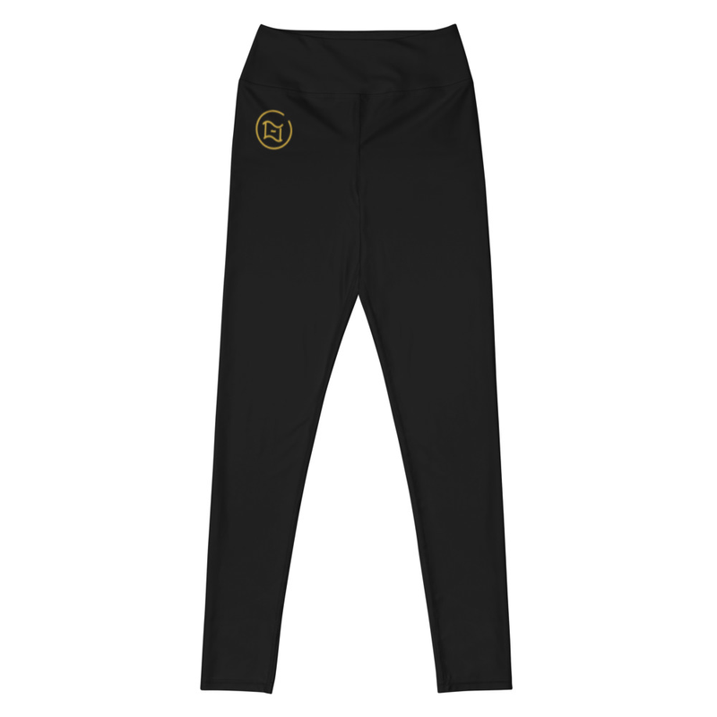 ITSANI-LLUSION FREQUENCY High-Waisted Yoga Leggings - Black & Gold