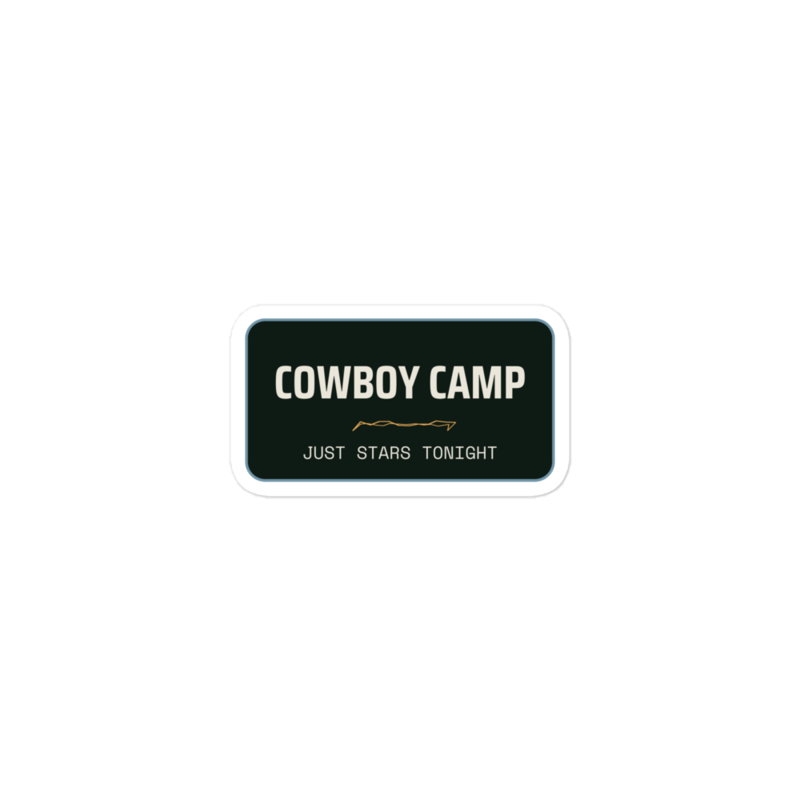 COWBOY CAMP Sticker mockup