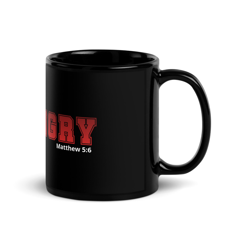 The Hungry Black Glossy Mug