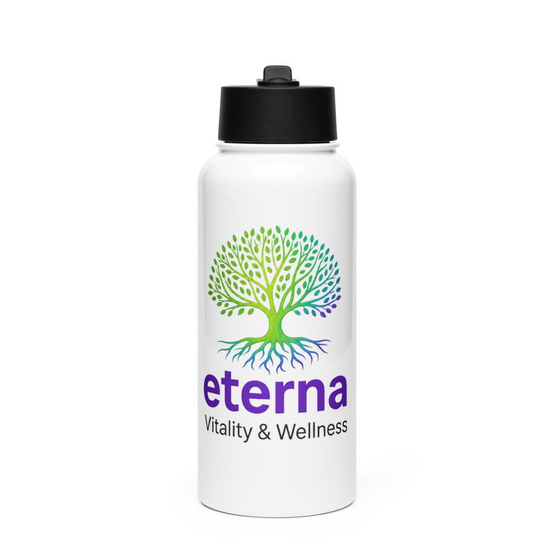Eterna Stainless Steel Water Bottle with a Straw Lid