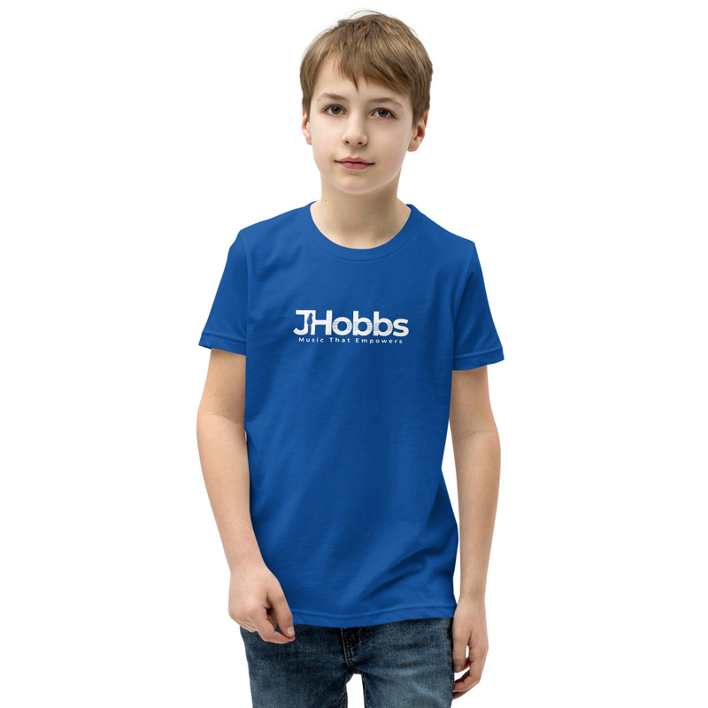 White JHobbs Logo Youth Short Sleeve T-Shirt – S, True Royal