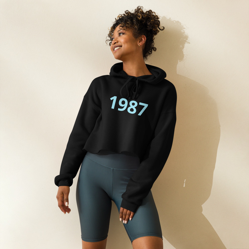 1987 - Women's Crop Hoodie