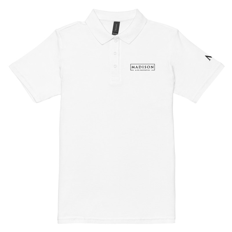 Women’s Madison Embroidered Polo - Grey/White