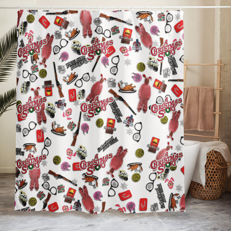 A Christmas Story™ Icon Collage Shower Curtain — Custom Made by: A Christmas Story Family™