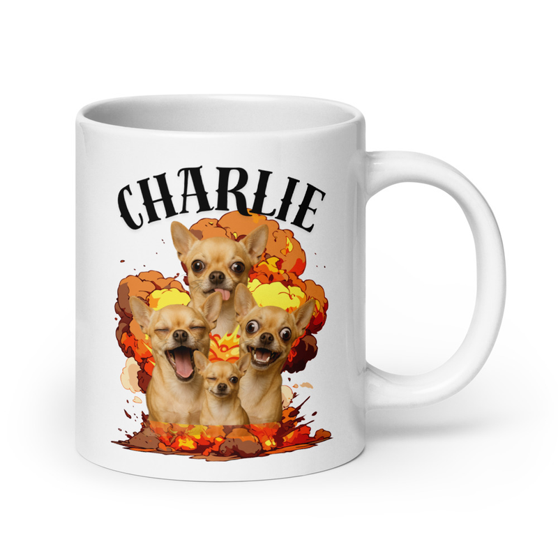 Custom Pet Explosion - White glossy mug
