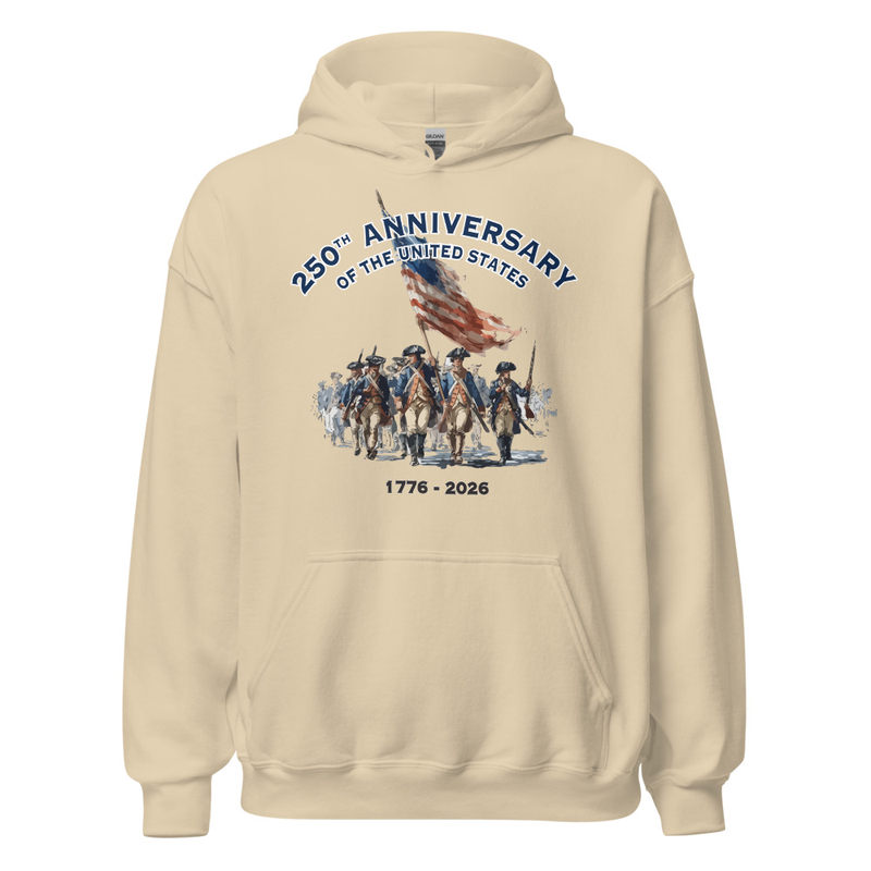 USA 250 | Continental Army Unisex Hoodie – XL, Sand