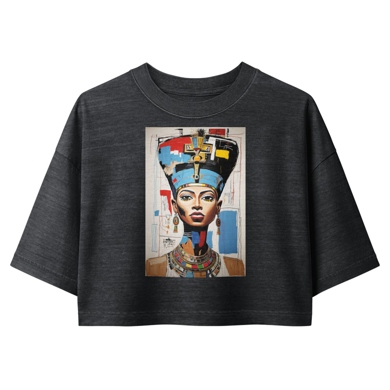 QUEEN YOUR KNOWLEDGE//IS//POWER II - Women’s garment dye cropped tee