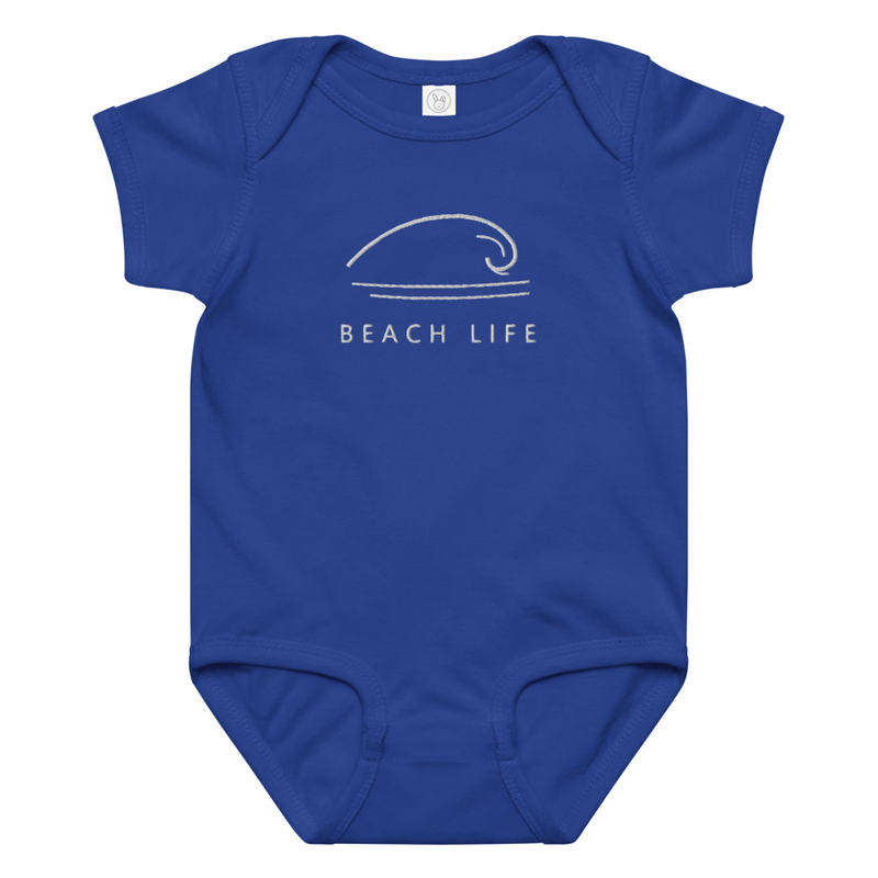 Baby Beach Life Embroidered Bodysuit