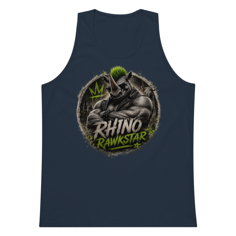 Rhino Rawkstar: Emblem Tank Top — Navy / L