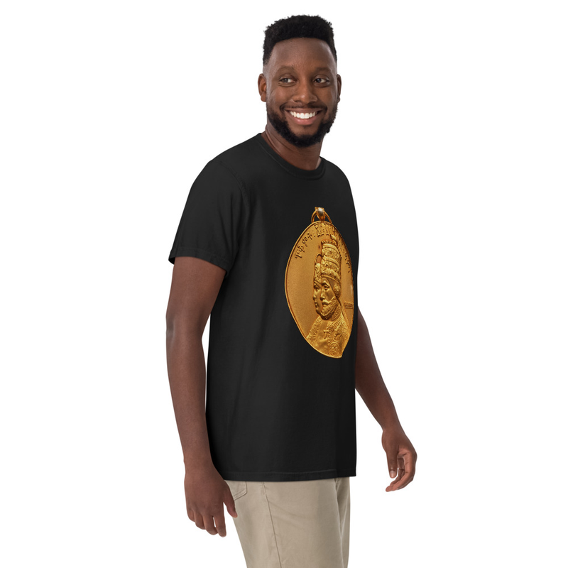 Unisex RTV-HC-0003 - Emperor Haile Selassie I & Empress Menen Commemorative Medal garment-dyed heavyweight t-shirt – M, Black