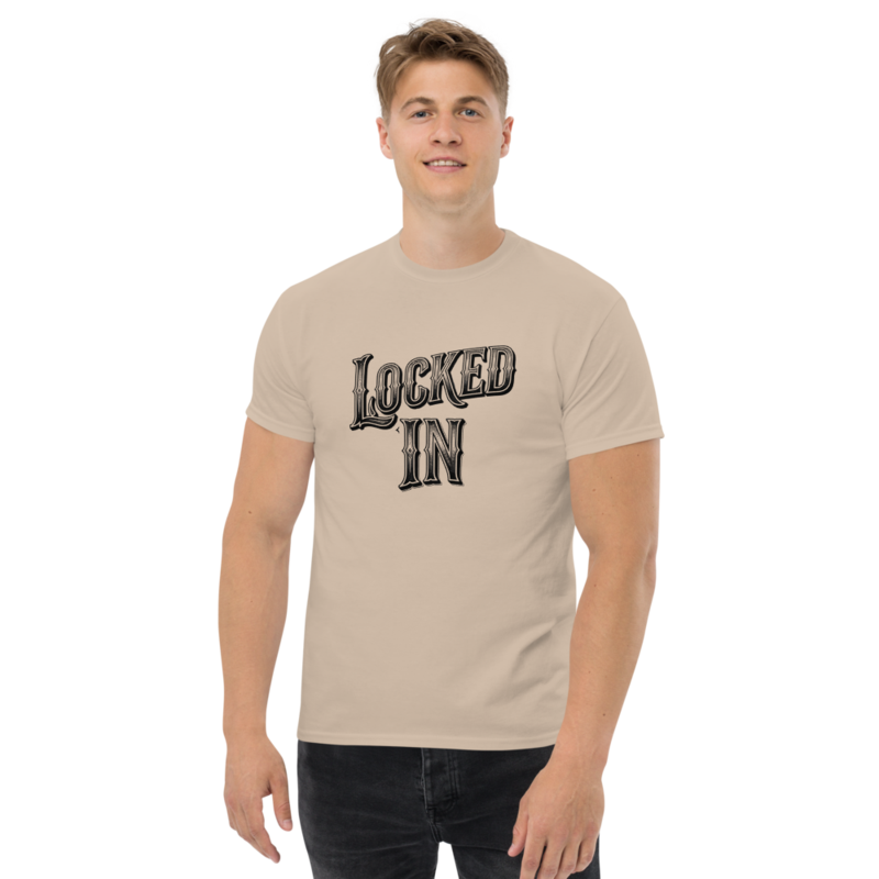 "Locked In" Stealth Typography Tee | Dark Mode Streetwear T-Shirt Unisex classic tee