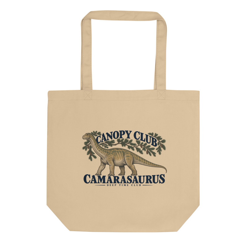 Canopy Club Camarasaurus Tote supplier-rendered flat front view in Oyster