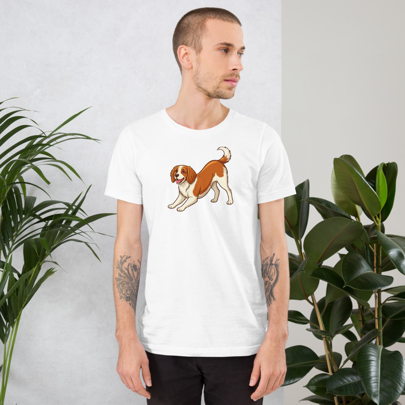 Downward Dog Brittany Spaniel Unisex T-Shirt