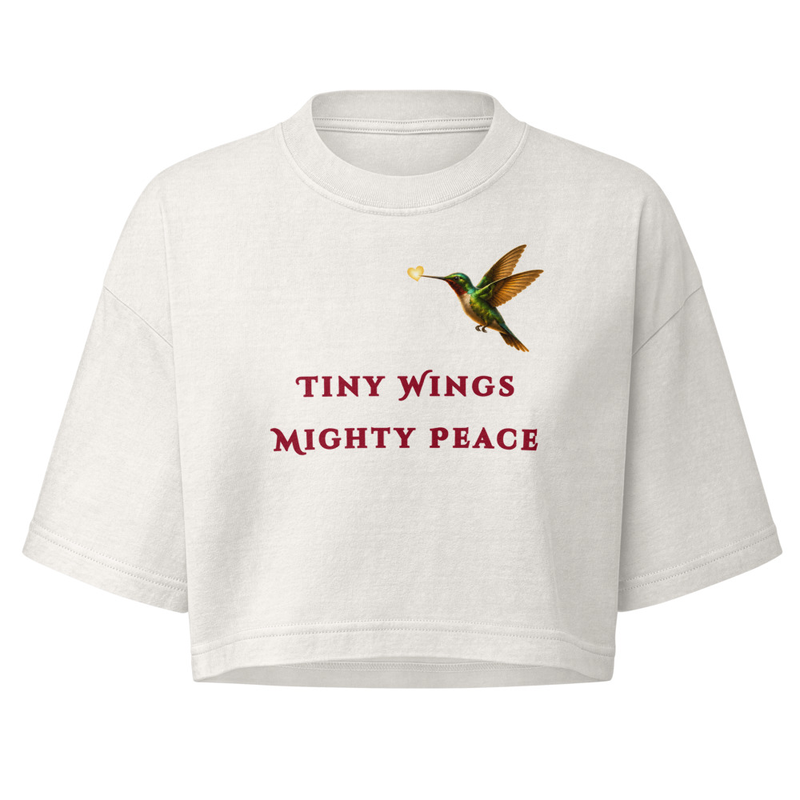 Tiny Wings Women’s garment dye cropped tee