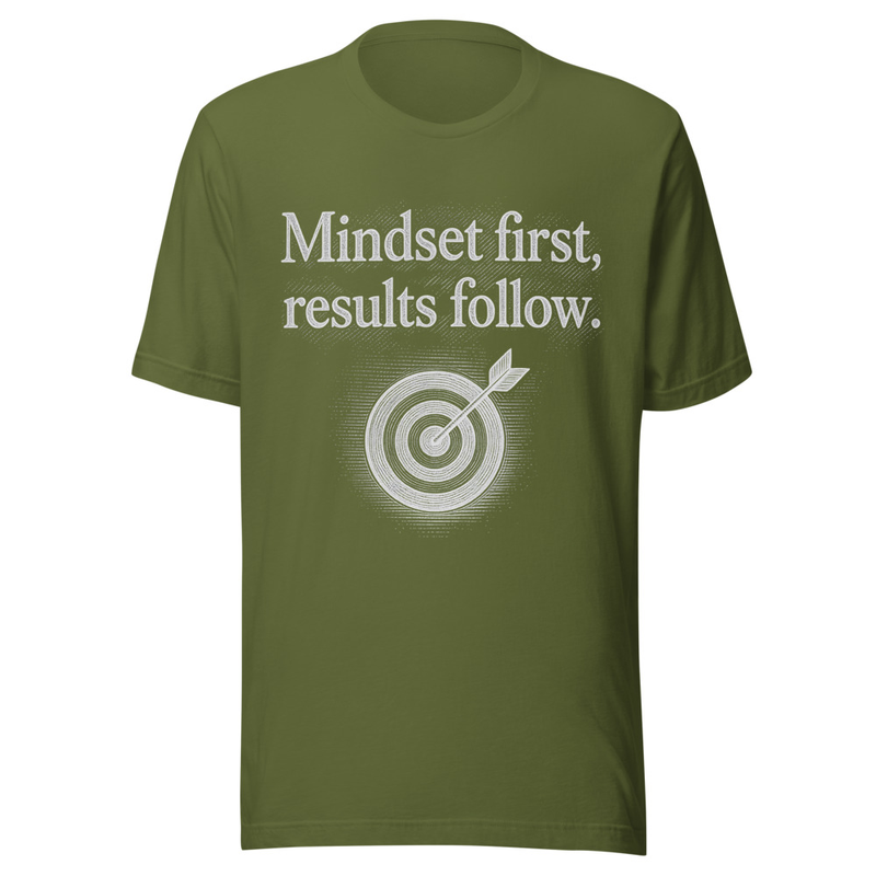 Mindset First Results Follow - Midnight Tone – S, Olive