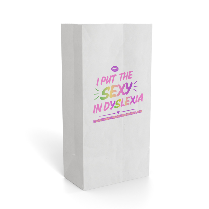 Paper Gift Bag | Dyslexia v1 – 6.25″×12.5″, White
