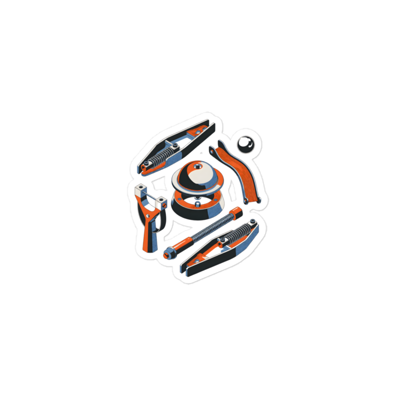 Isometric Parts Float Sticker (Artist Series) mockup