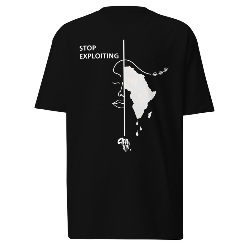 Stop Exploiting Wht premium heavyweight tee