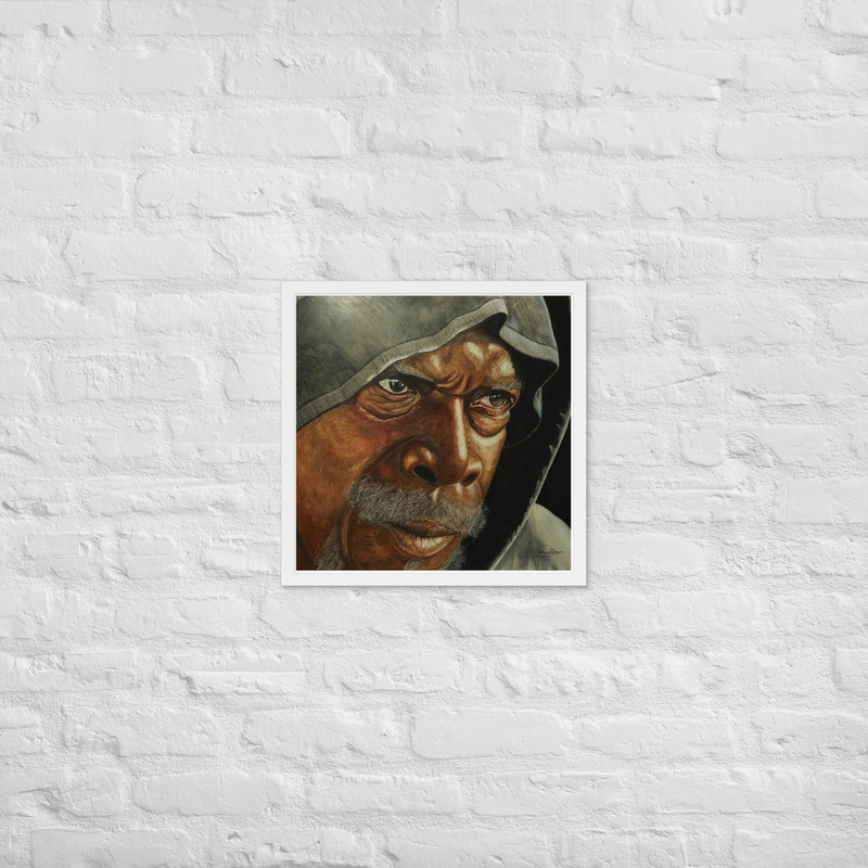 Intensity Framed Poster – 18″×18″, White