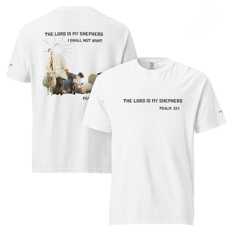 The Lord is my Shepherd Unisex garment-dyed heavyweight t-shirt – Image 4