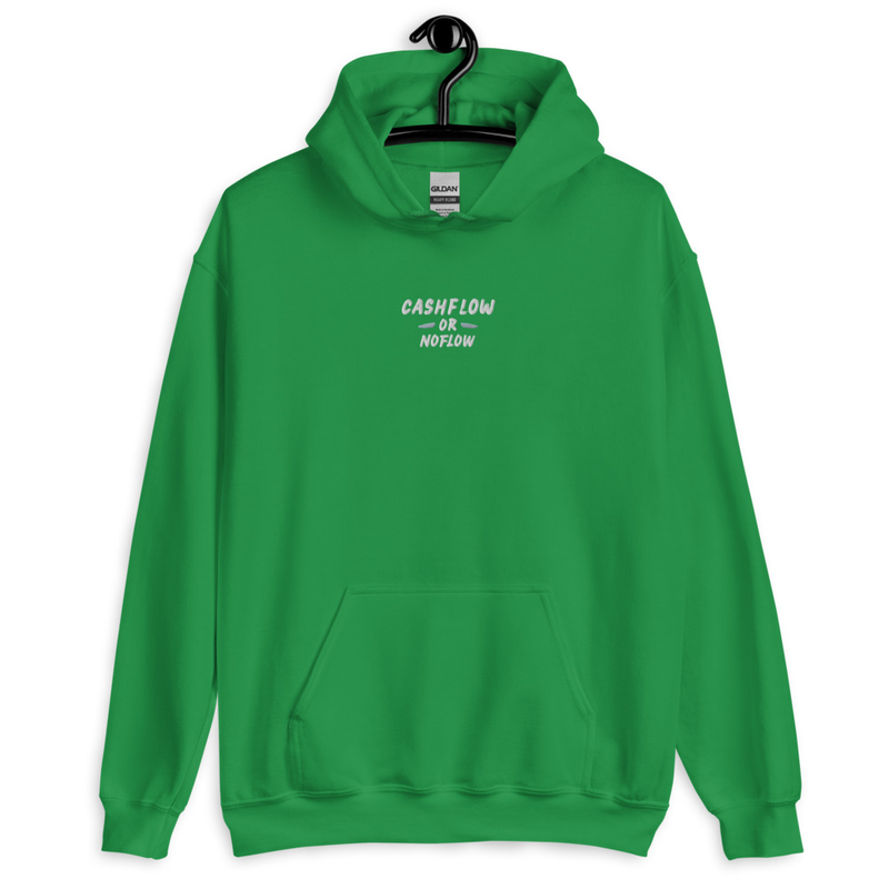 #CashflowOrNoflow Embroidered Hoodie – XL, Irish Green