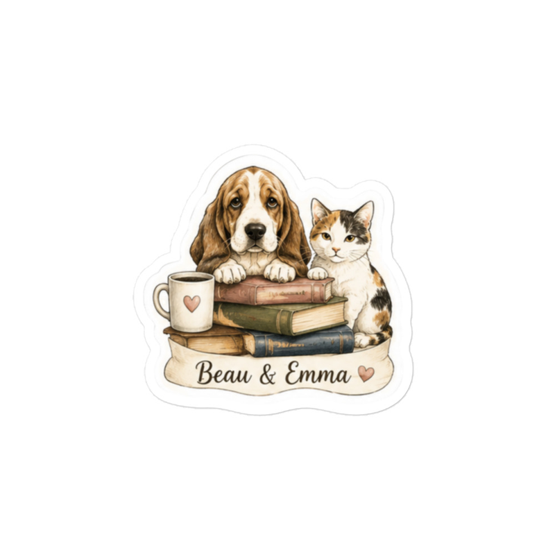 Beau & Emma Kiss-cut vinyl decals – 6″×8″, Satin