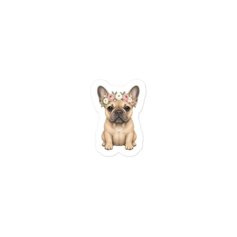 Flower Crown French Bulldog Sticker — Floof