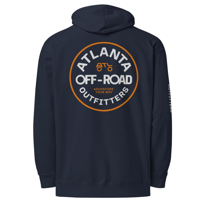 Unisex midweight hoodie (FRONT/REAR) – XL, Classic Navy