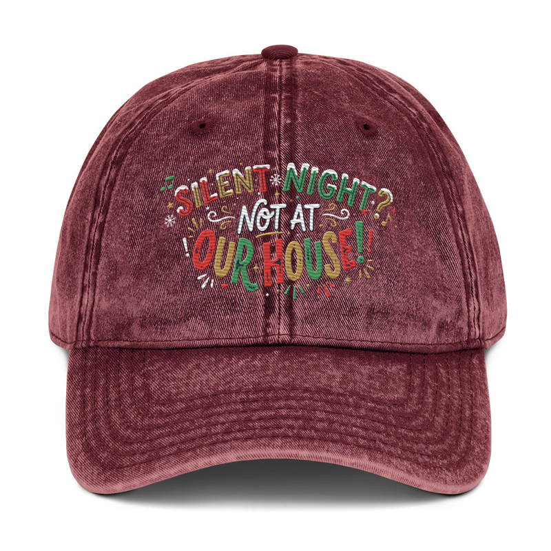 Silent Night Cotton Twill Dad Cap – One size, Maroon
