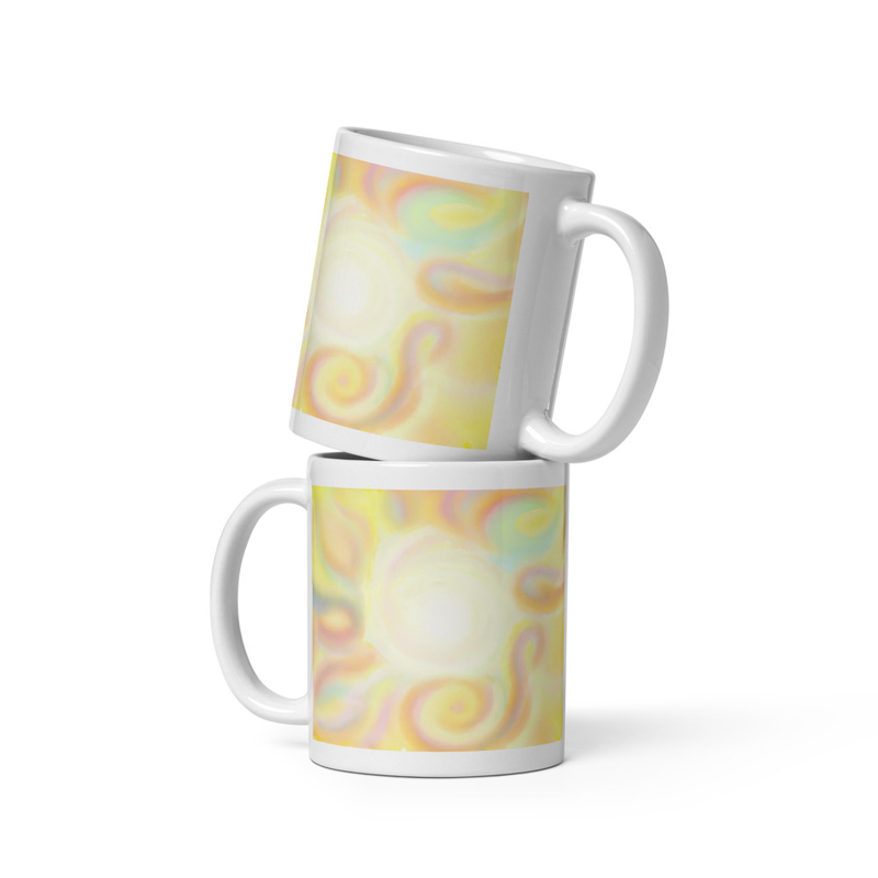 ‘Light Whirls’ - White glossy mug