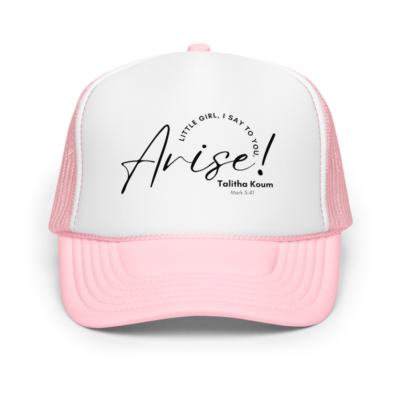 Arise! Trucker Hat – One size, Light Pink / White / Light Pink