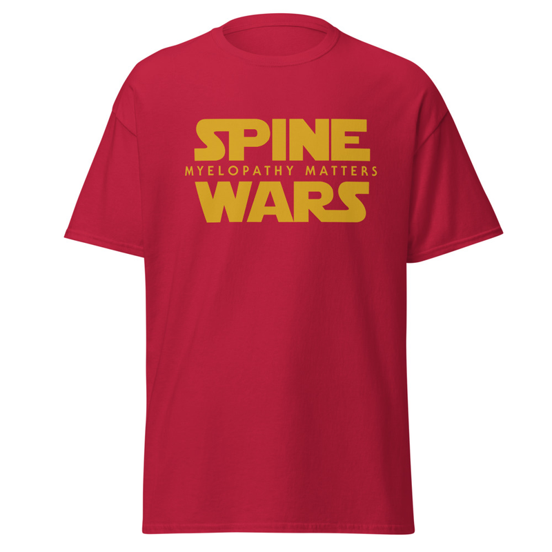 Spine Wars Myelopathy Matters Gold Print T – XL, Cardinal