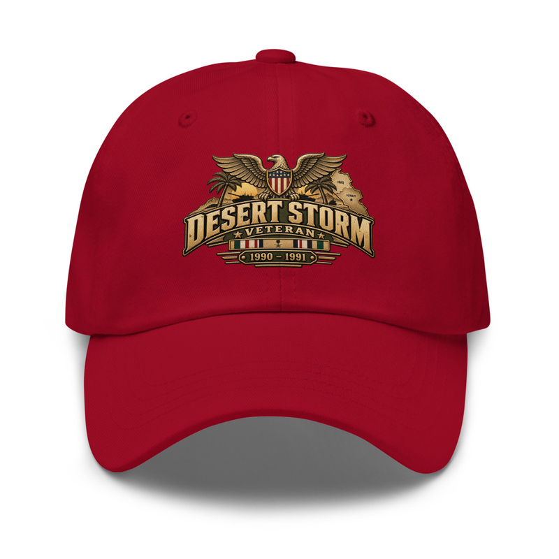 Desert Storm Veteran hat – One size, Cranberry