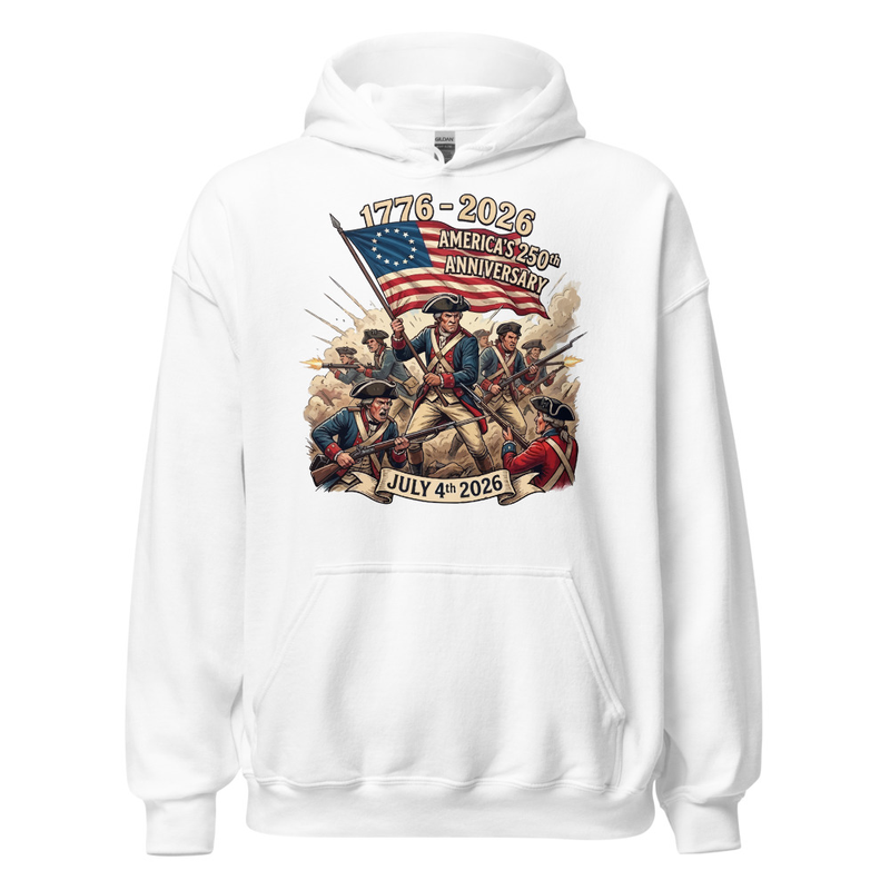 USA 250 | Revolution Unisex Hoodie – XL, White