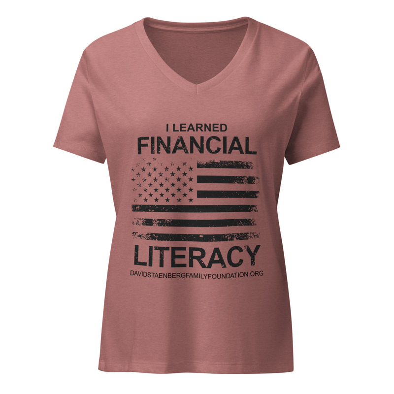 Women’s relaxed v-neck t-shirt | Veteran's Day v2 – XL, Heather Mauve