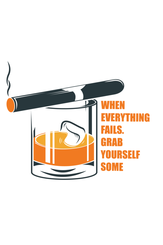 Cigar and Whiskey - When Everything Fails - Grab Yourself Some Men’s premium heavyweight tee