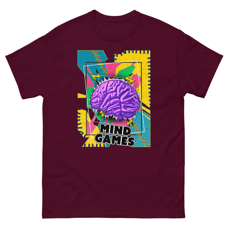 MIND GAMES – Knalliger 90er-Jahre Stil – Unisex Statement Pop-Art T-Shirt Leipzig
