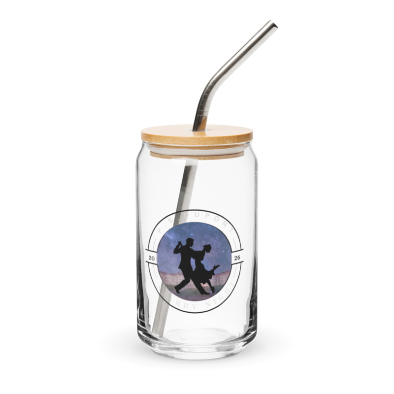 Can-shaped glass – 16 oz With Lid & Straw