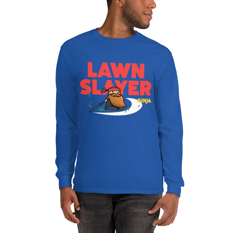 Long Sleeve with Red Lawn Slayer Print – S, Royal