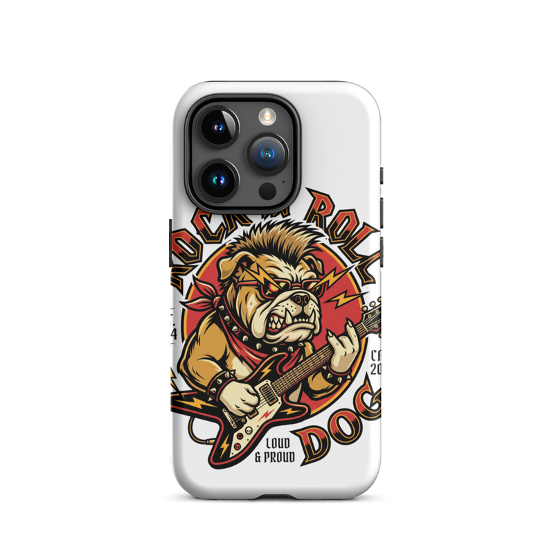 Tough Case for iPhone®: Rock N Roll Dog – iPhone 15 Pro, Matte
