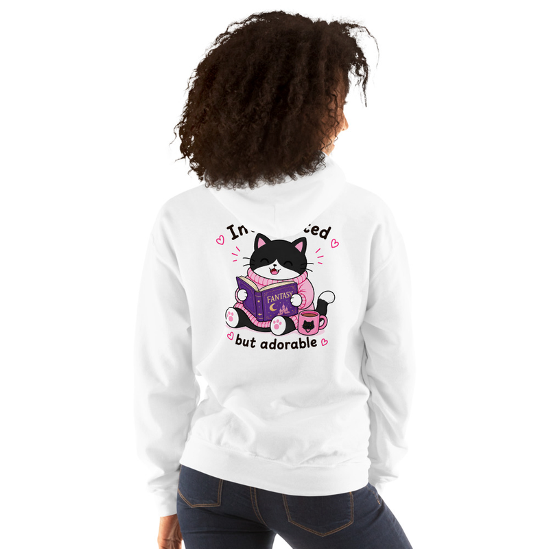 Introverted but adorable Tuxedo Hoodie – 3XL, White