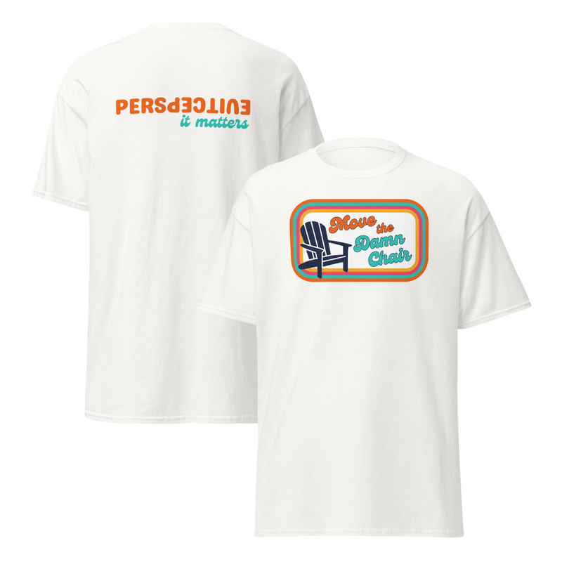 Unisex T-shirt - Chair Front, Perspective Back – S, White