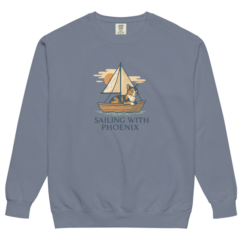 Sailing with Phoenix unisex garment-dyed sweatshirt
