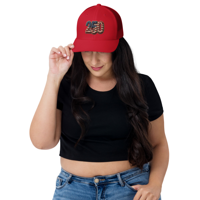 USA 250 | 250 Trucker Cap – One size, Red