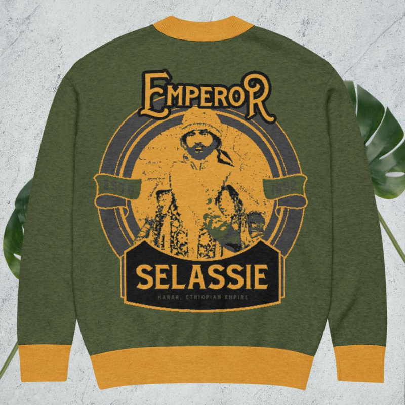 Lion of Judah Haile Selassie Knitted cardigan – XL, Custom
