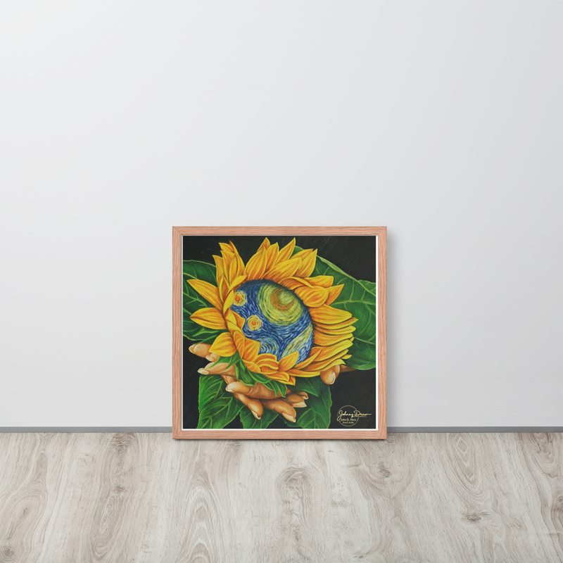 Homage Framed Print – 18″×18″, Red Oak