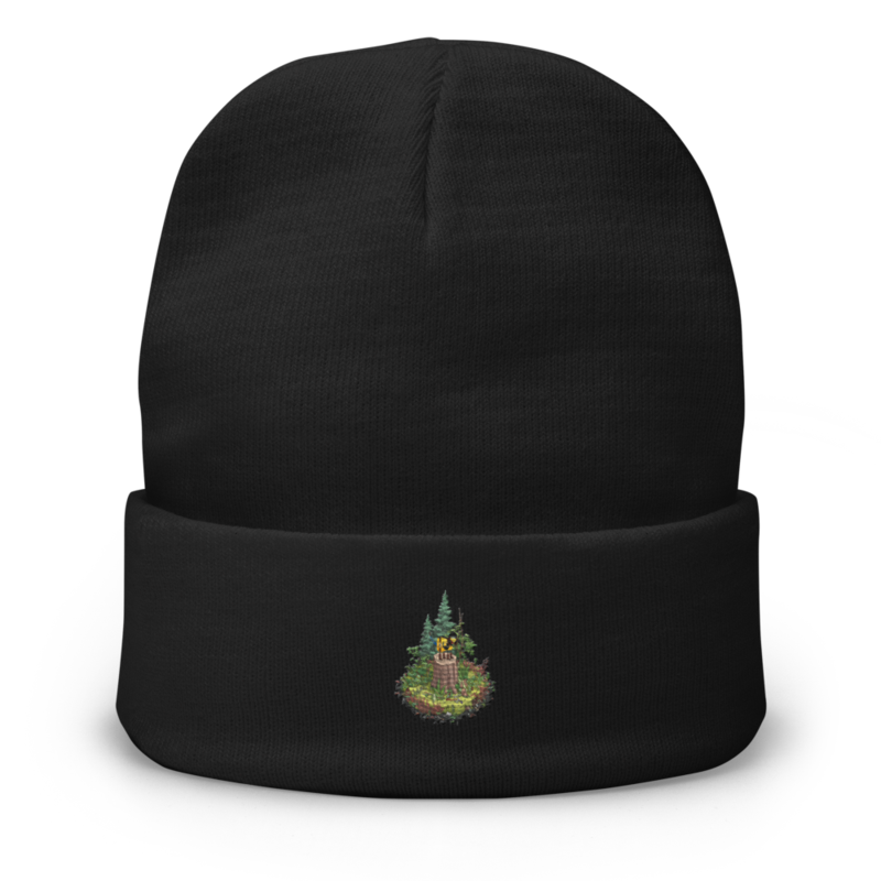 Cutaway Pluckle Black Unisex Embroidered Beanie
