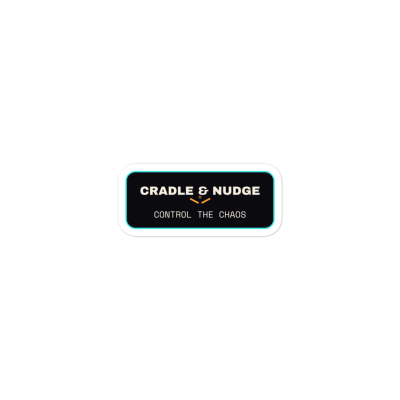 CRADLE & NUDGE Sticker mockup