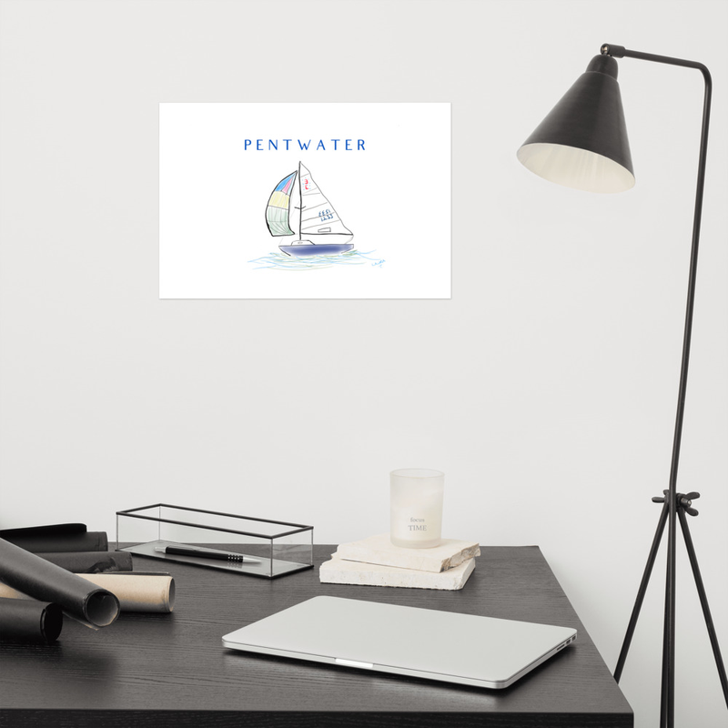Clear Sailing In Pentwater Artistic Print – 12″×18″