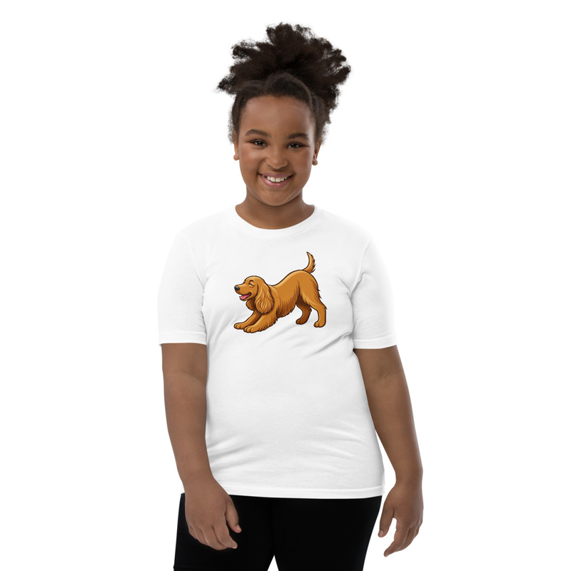 Downward Dog Cocker Spaniel Youth T-Shirt
